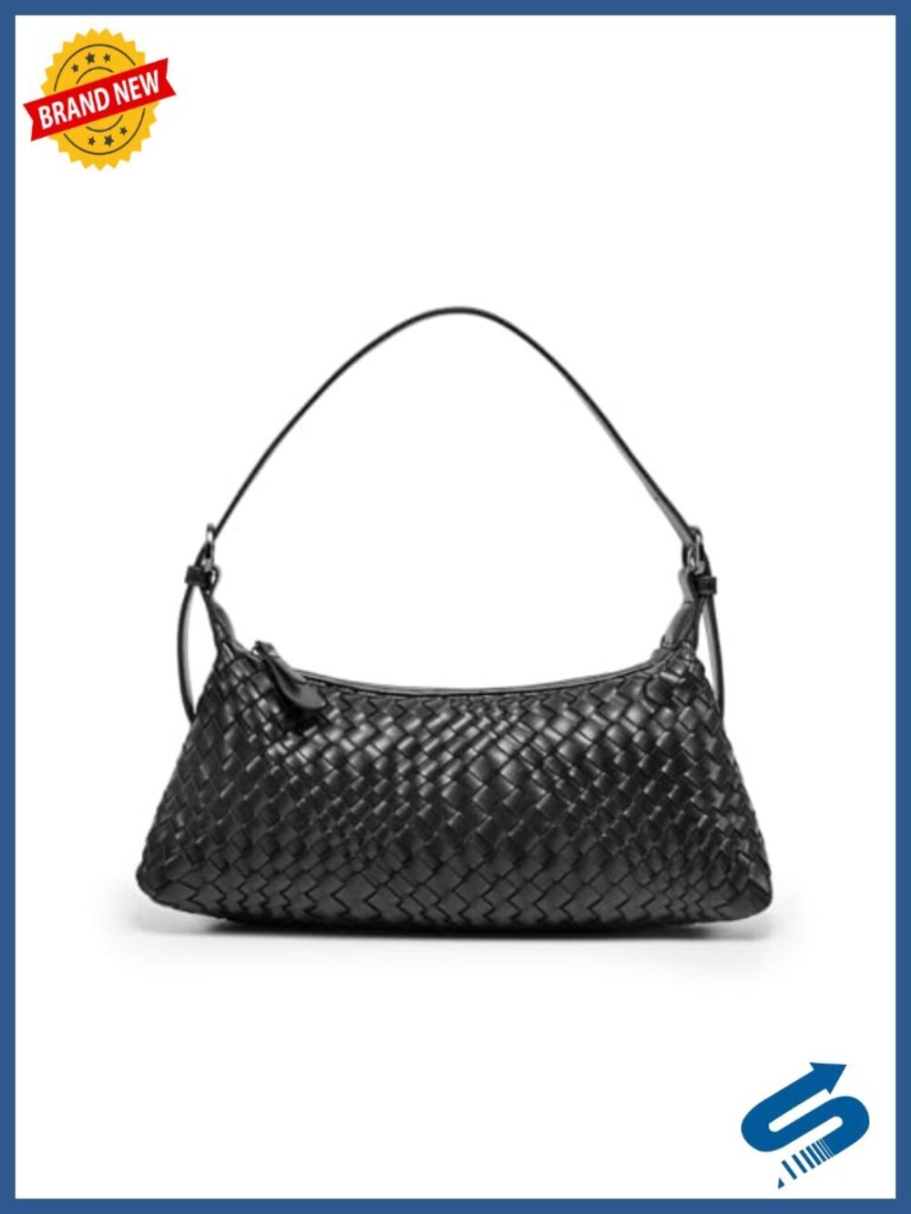 Woven Crossbody Bag Small Handwoven Faux Leather Purse Women